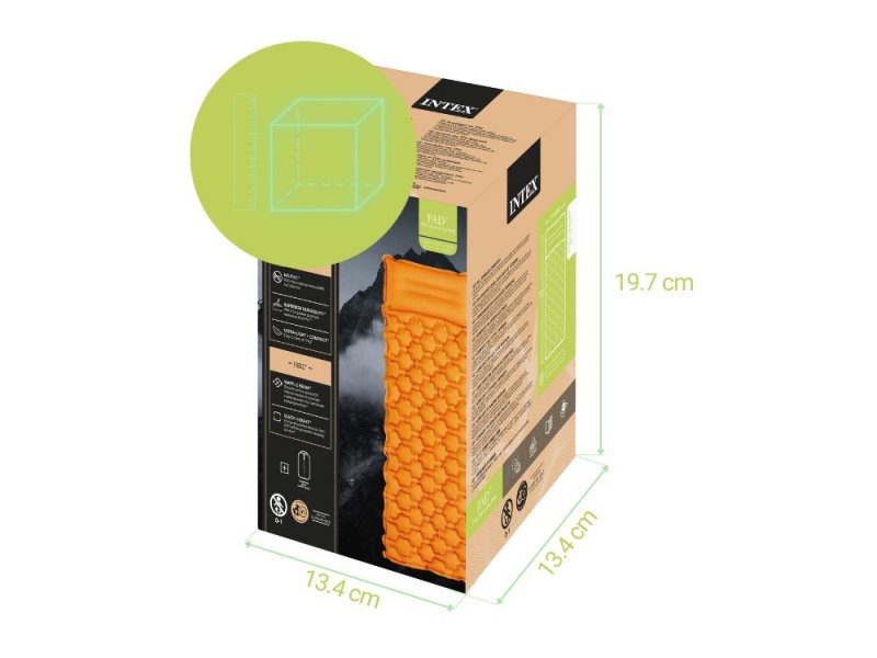 Matelas de camping gonflable Intex 64098 Tpu Camping Mat Orange