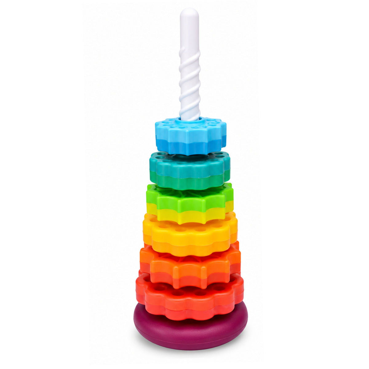 Rotating Pyramid Tower Sorter Rainbow Puzzle 36cm 6 El.