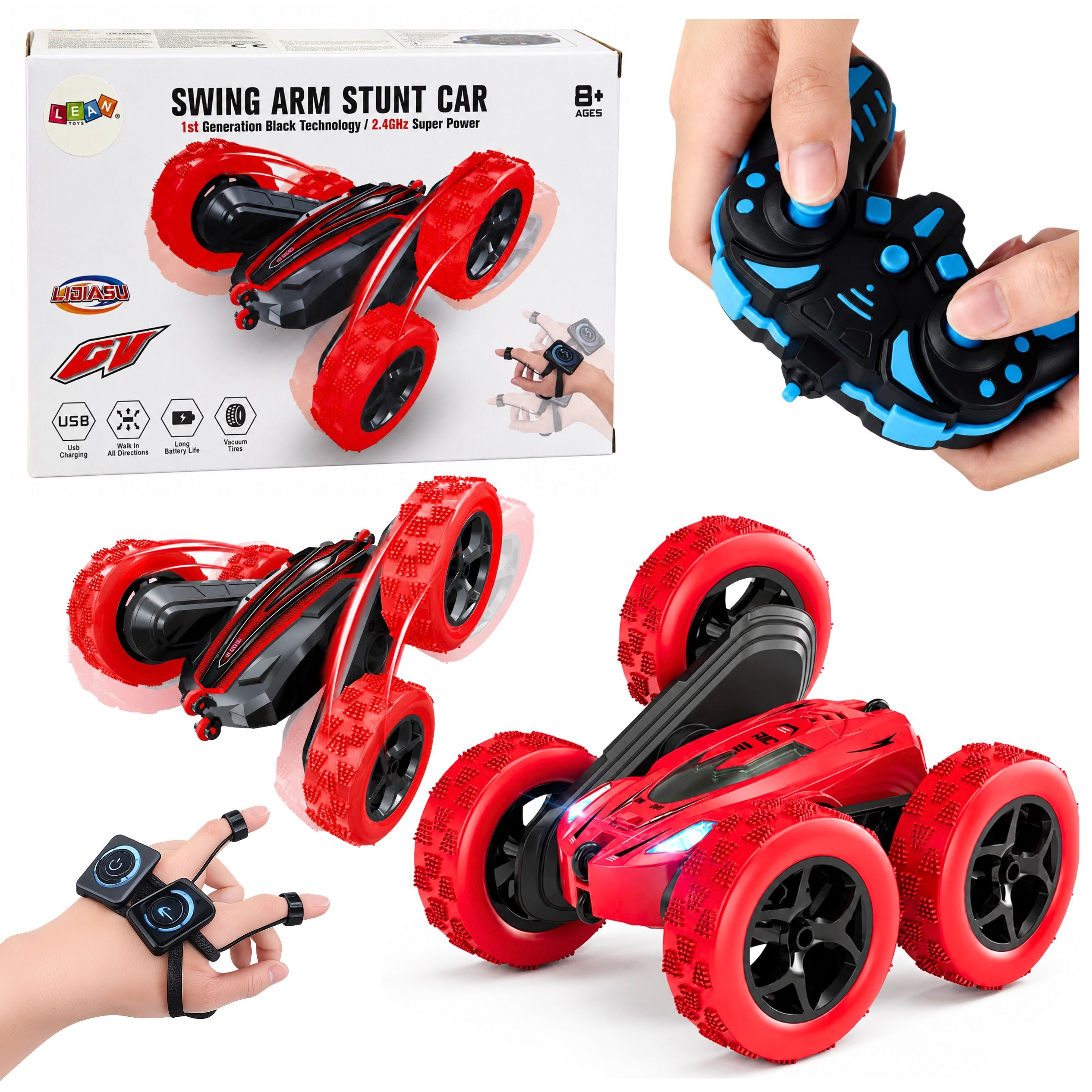 360° Gesture Diaľkovo ovládané Rc Stunt Car Red