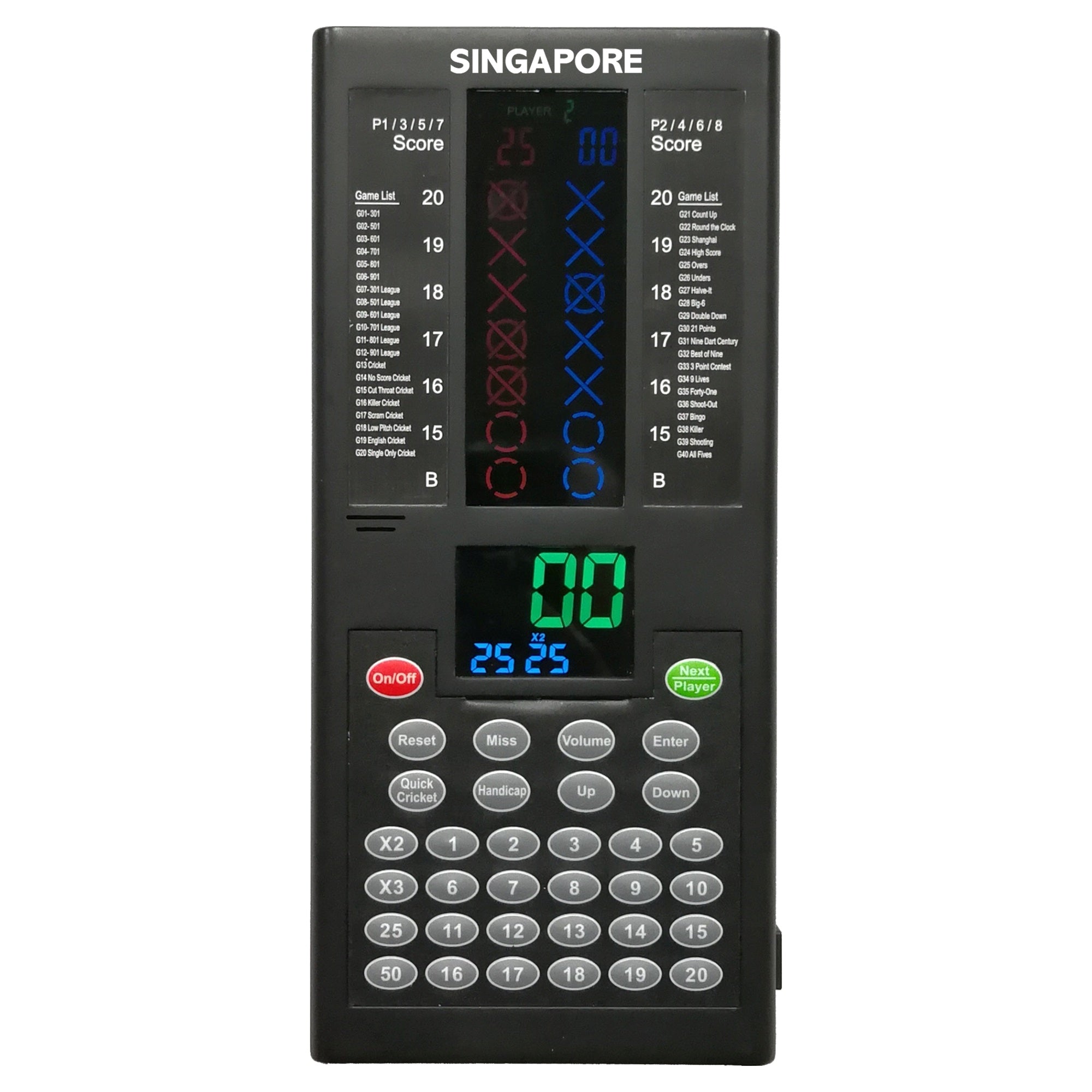 Anotador electrónico Dart de Singapur