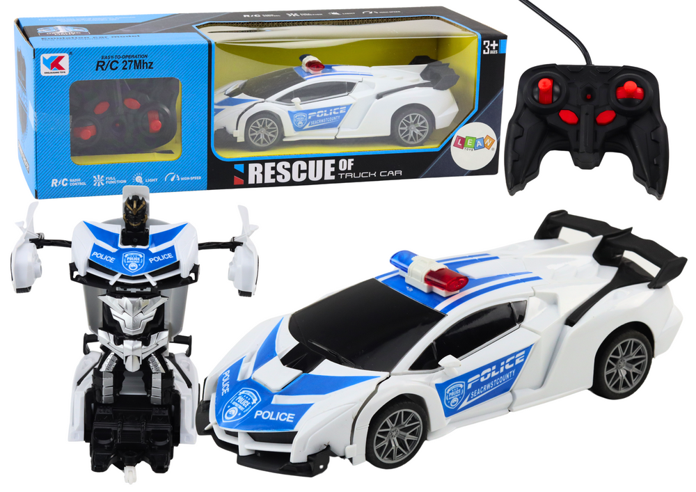 R/c Police Car 2in1 Car Robot Sounds Lights