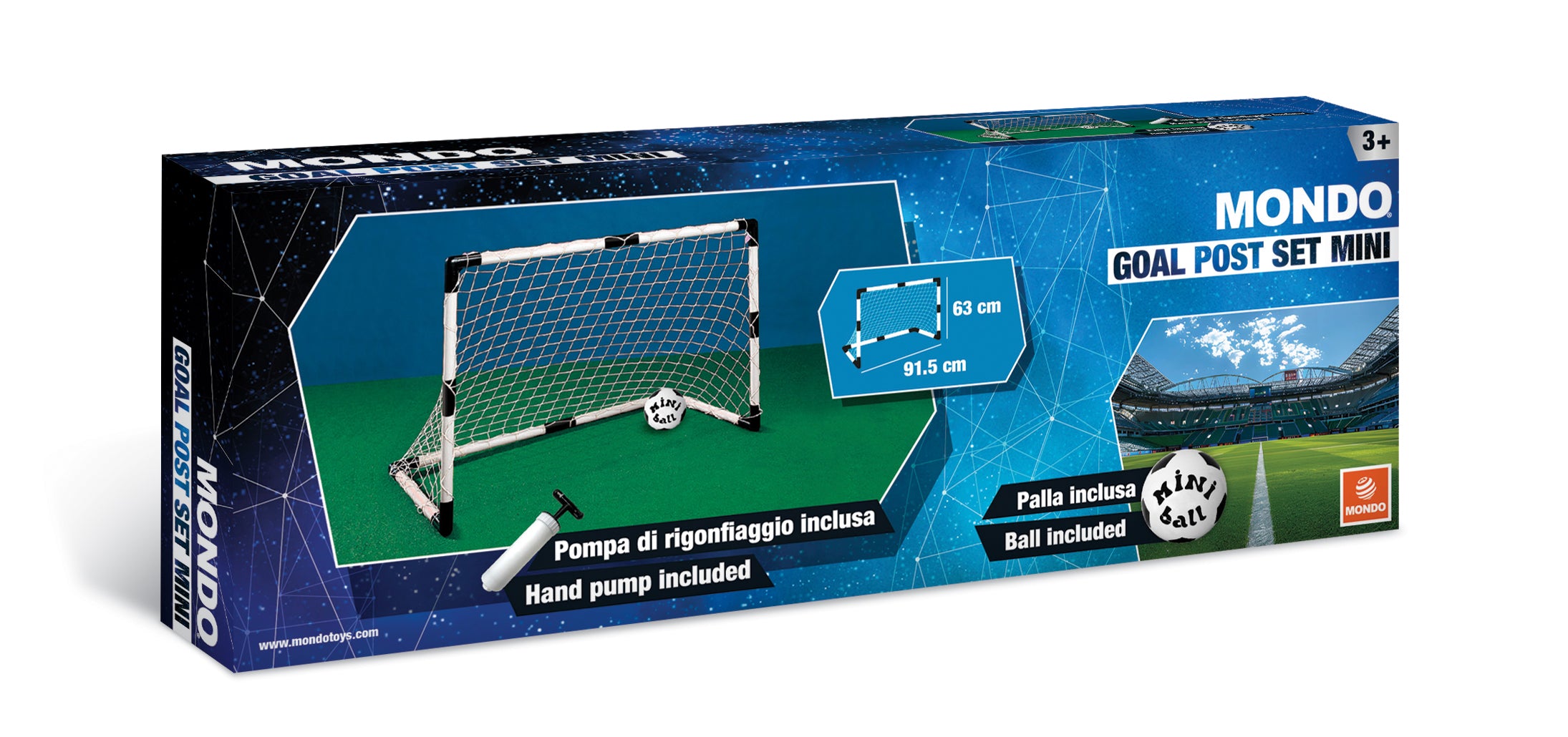 Mini porta in plastica + pallone Mondo