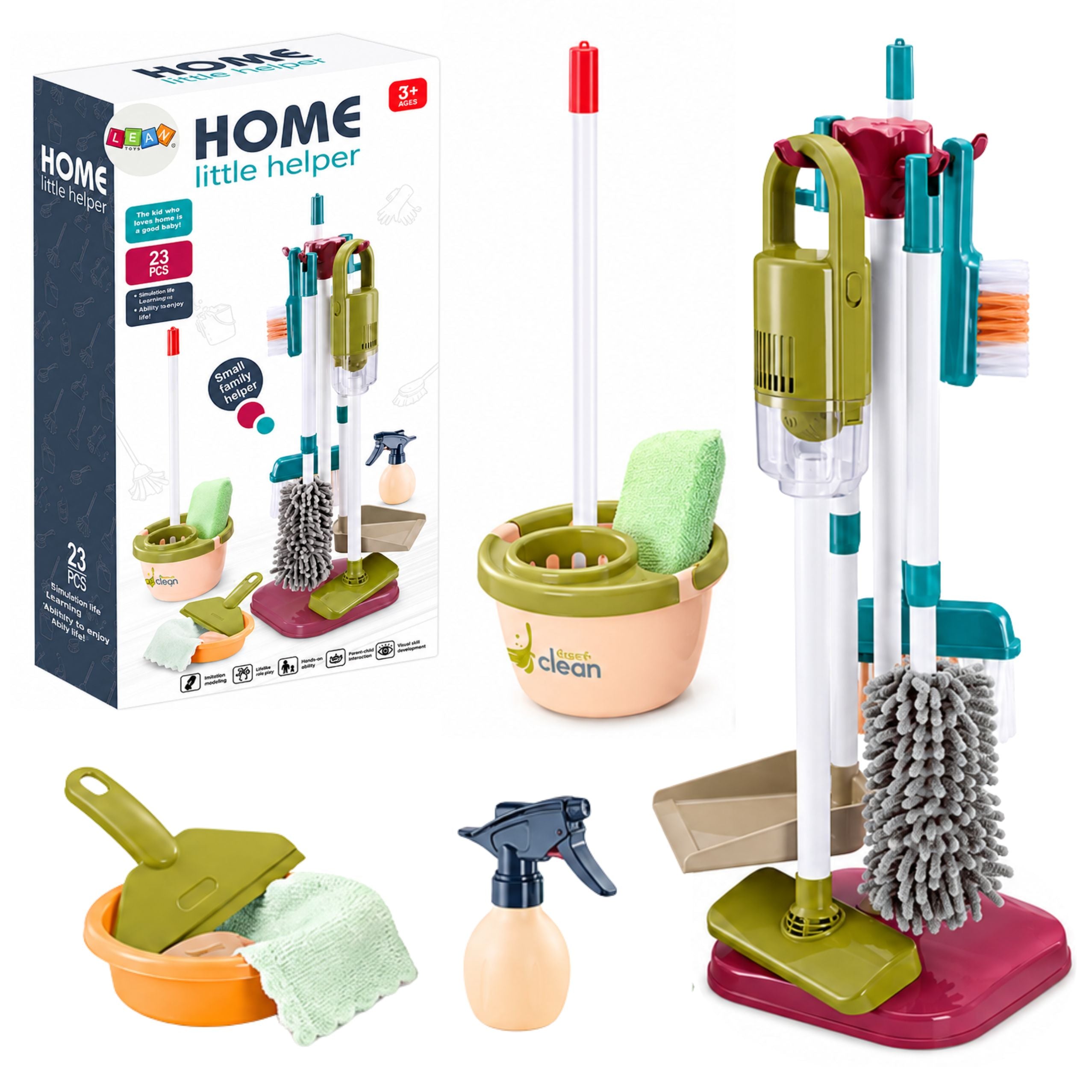Cleaning Set With Vacuum Cleaner Mop Stand Accessories For Children 23 Pcs.