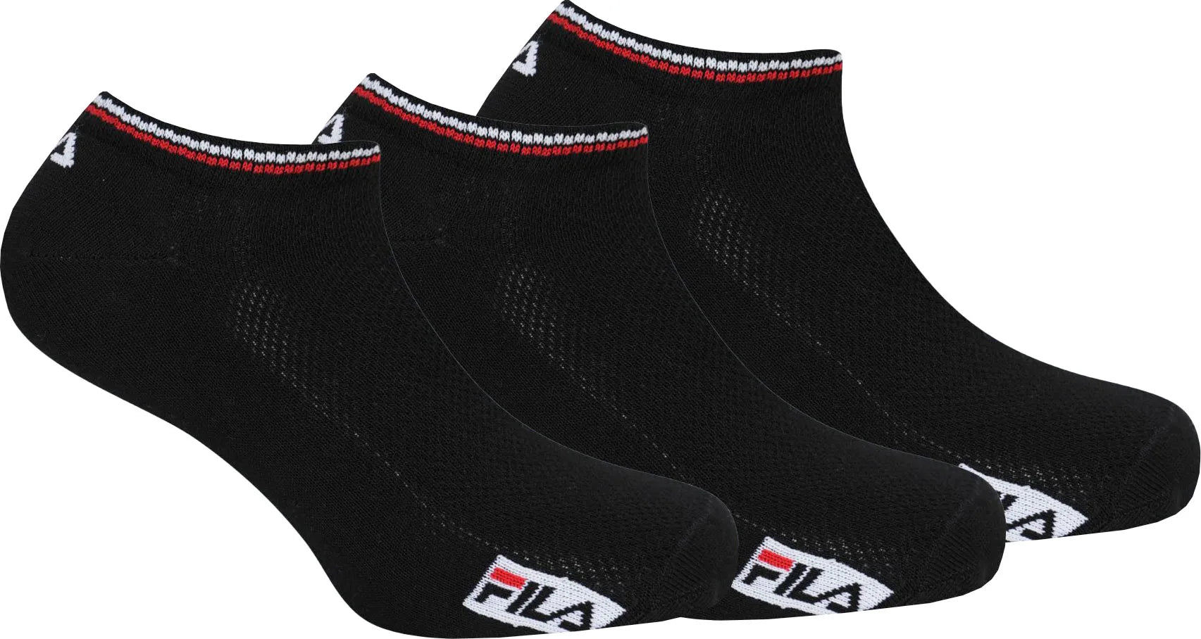Fila Meias Pacote com 3 Bambu Invisível Preto 35-38