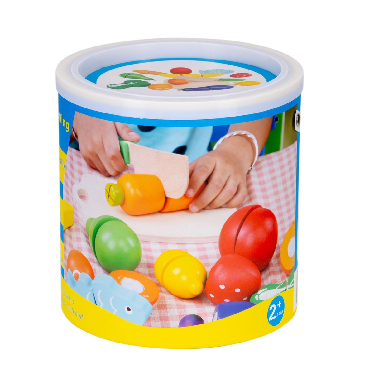 Vegetable And Fruit Chopping Set In A Bucket Board Knife Wooden