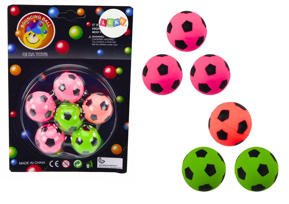 Set Of 6 Rubber Football Balls