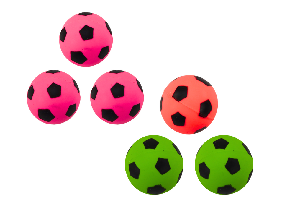 Set Of 6 Rubber Football Balls