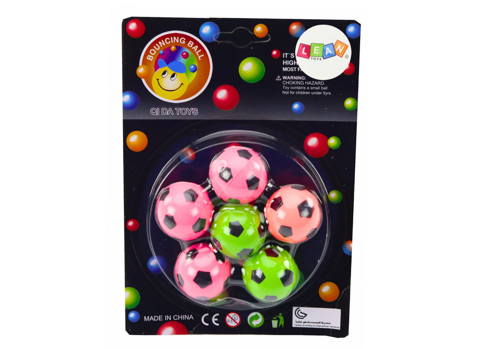Set Of 6 Rubber Football Balls