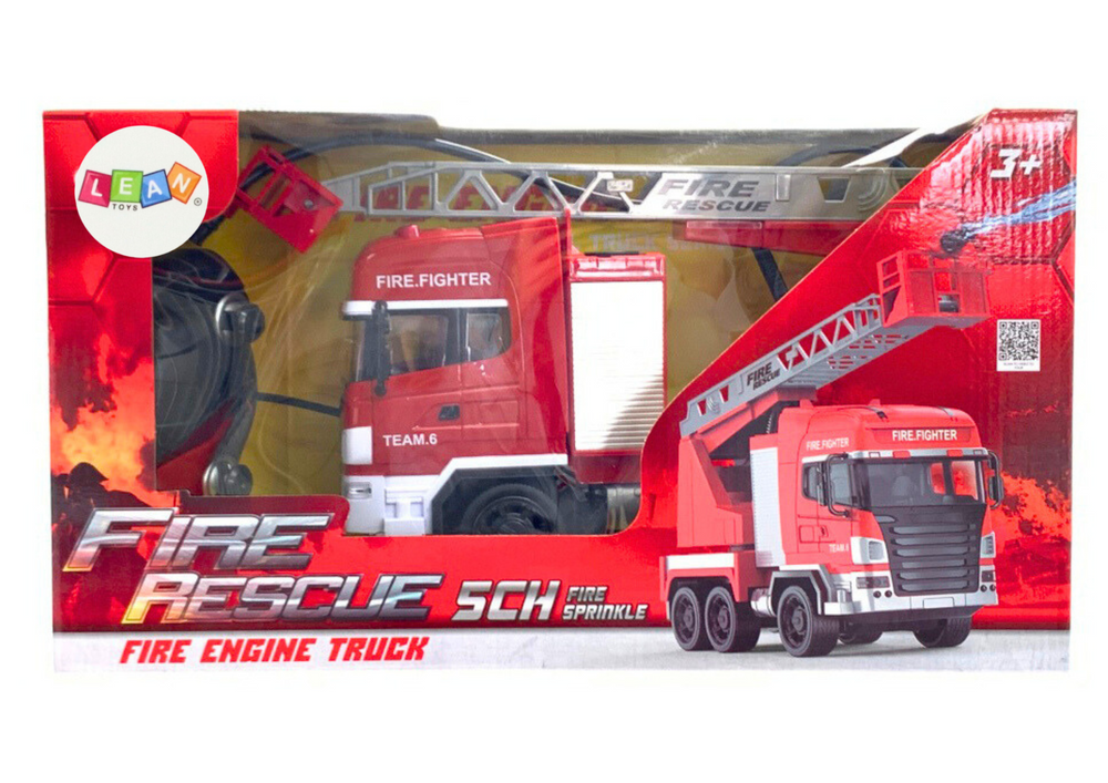 Fire Truck With Boom Remote Control Rc Spray Lights