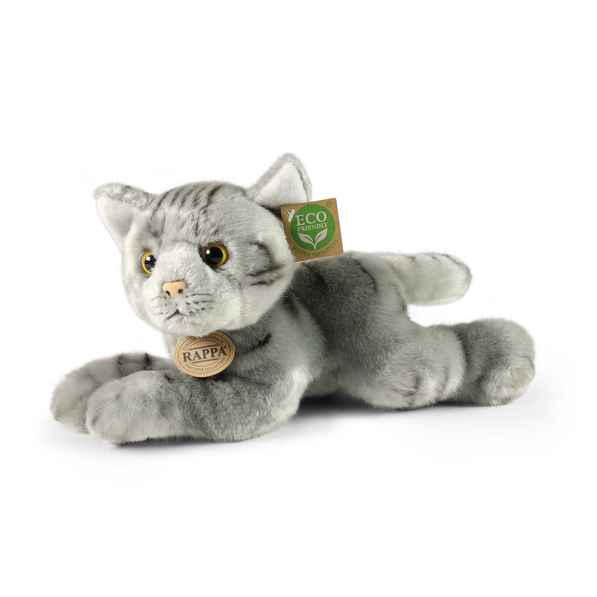 Plüschkatze Grau 30 cm Umweltfreundlich