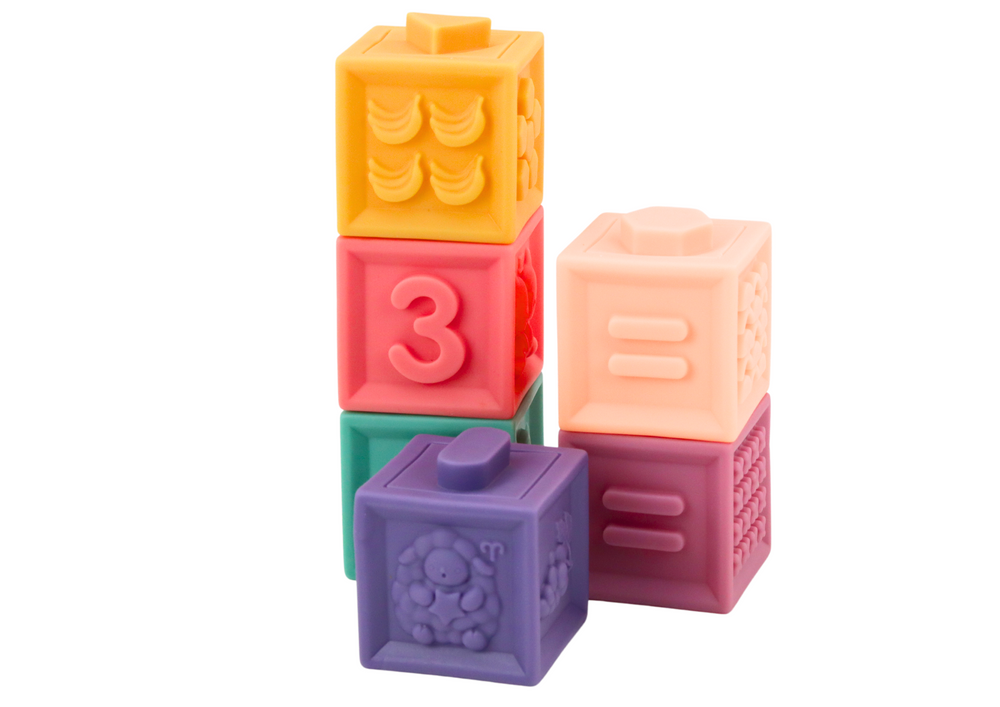 Soft Educational Blocks Animals Numbers Letters Colorful 12 Pcs
