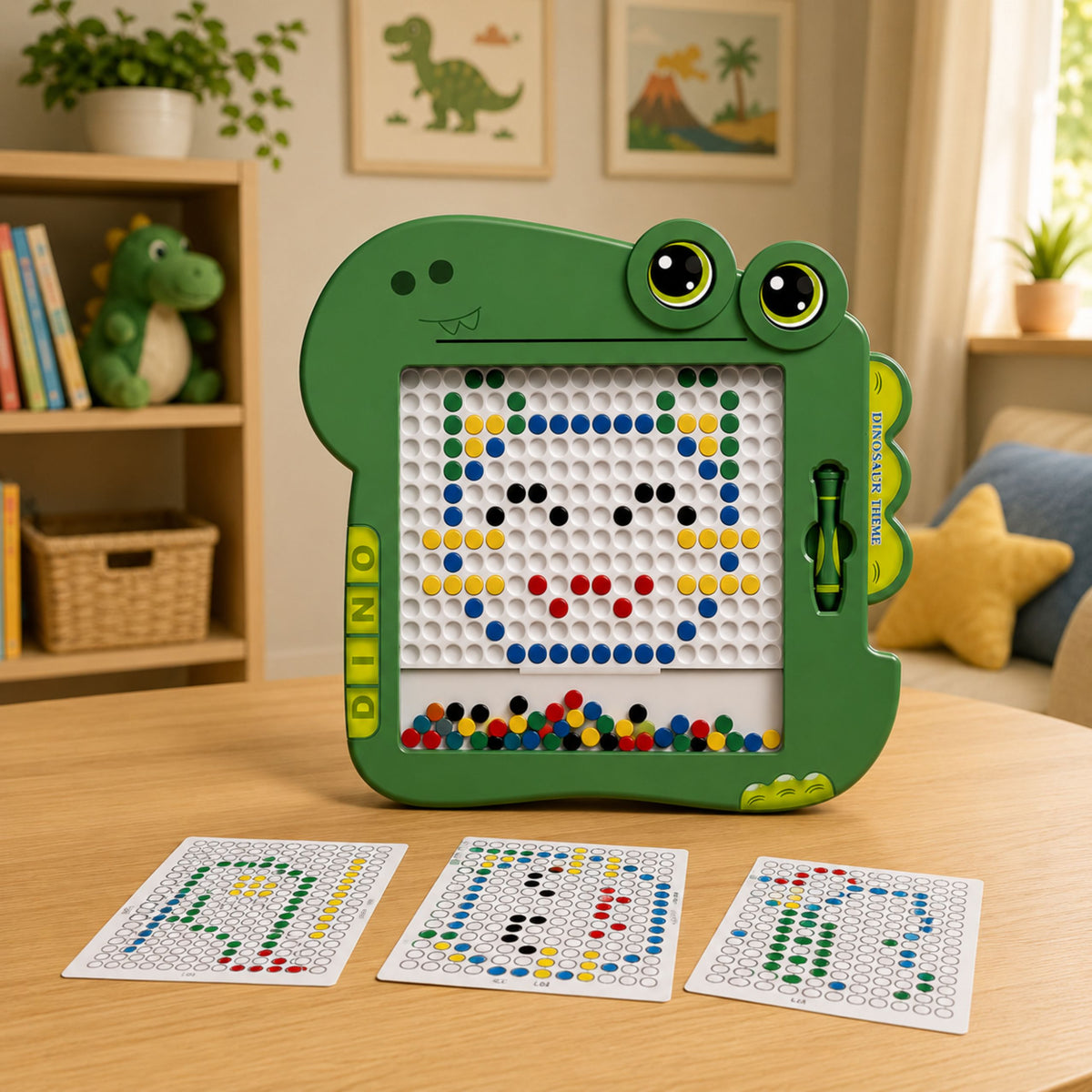 Educational Magnetic Board Dinosaur Pad Puzzle Green