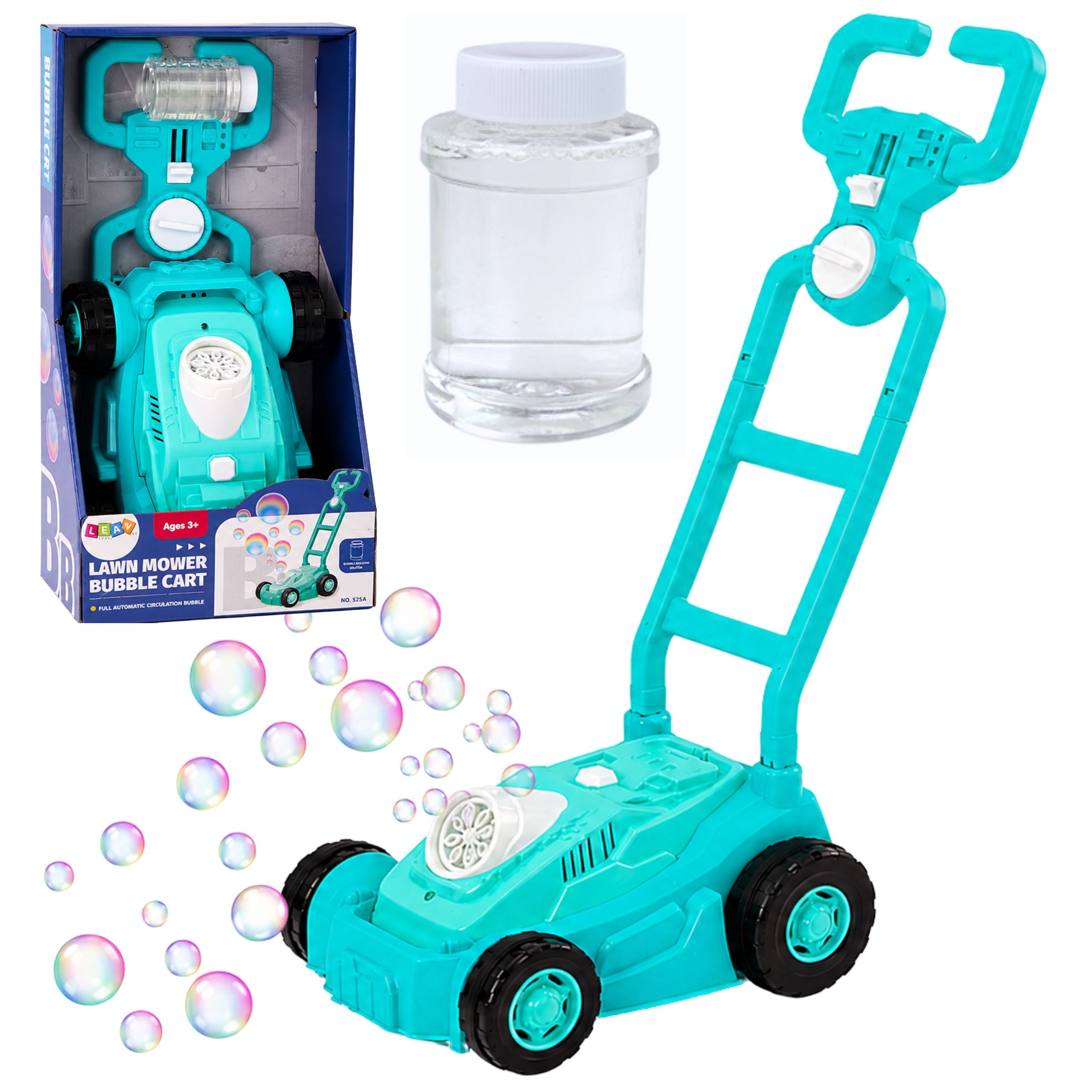 Bubble Machine Ride-on Lawn Mower With Handle Blue