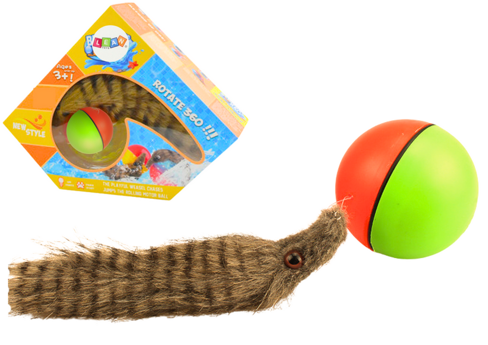 Ball With Fluffy Ferret Tail Interactive Bath Toy