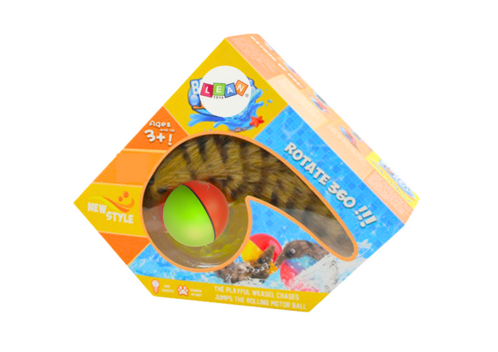 Ball With Fluffy Ferret Tail Interactive Bath Toy