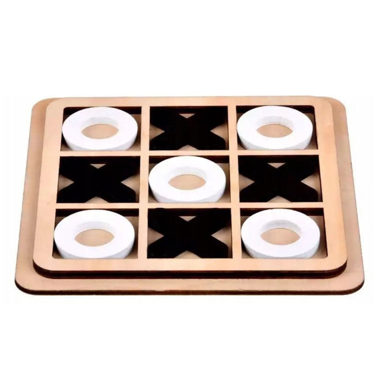 Tic Tac Toe Game Strategic Logic Wooden