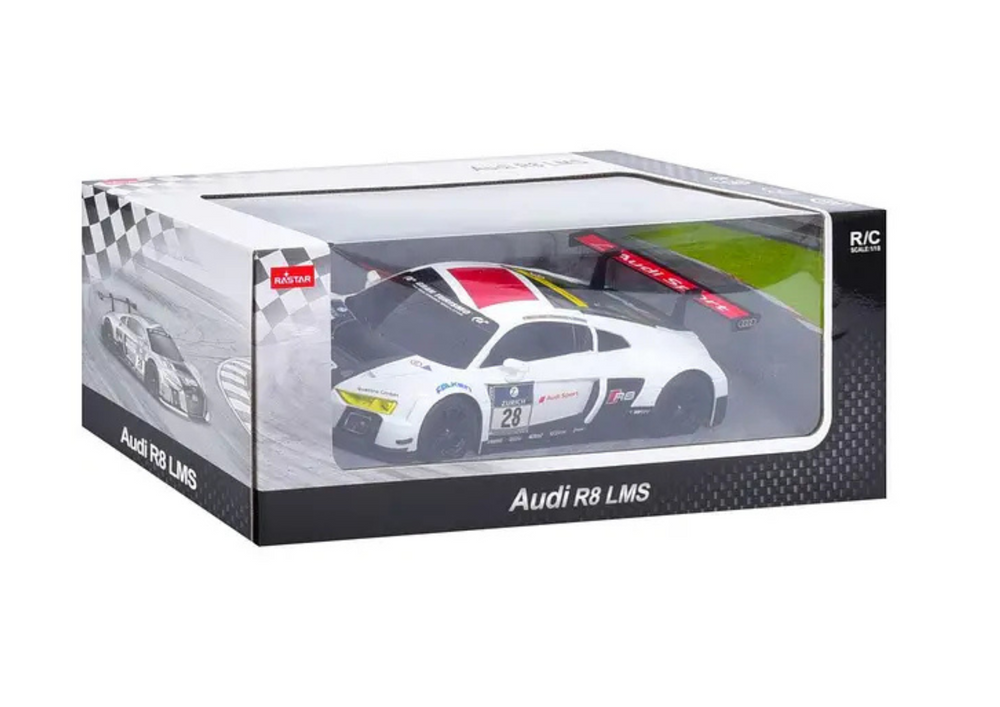 Car R/c 1:24 Remote Controlled Sports Audi R8 Lms White And Black