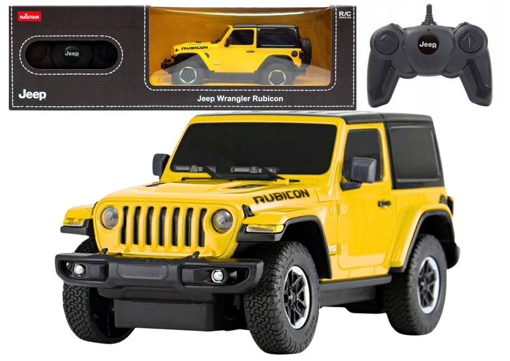 Jeep Wrangler Jl Rubicon na diaľkové ovládanie Rc Car Rastar Yellow 1:24