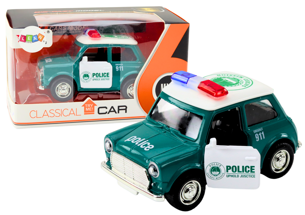 Klasické policejní auto 1:38 Drive Lights Green