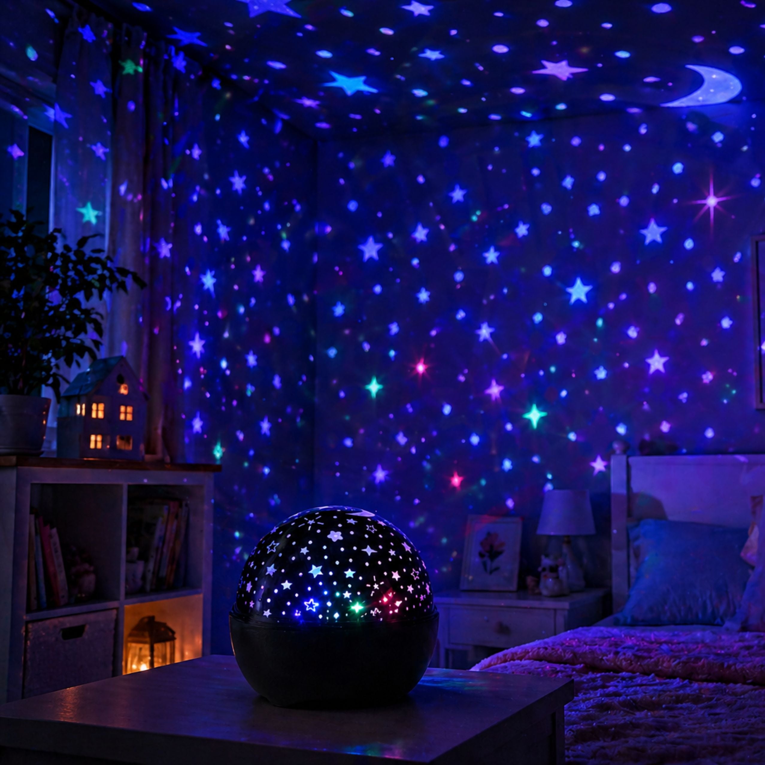 Star Projector Night Light Speaker 2in1 Black