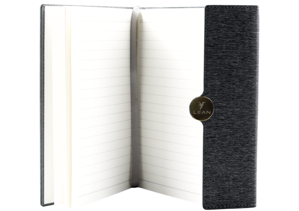 Magnetic Notebook Office Notebook Lined A5 With Cover Black