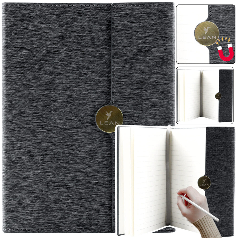 Magnetic Notebook Office Notebook Lined A5 With Cover Black