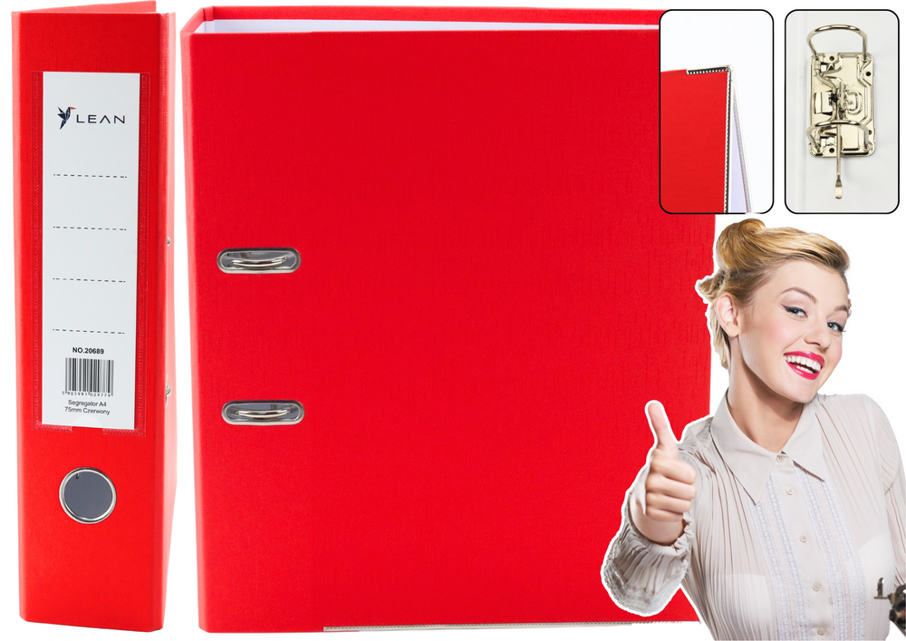 A4 Document Binder/75mm Lever Mechanism Red