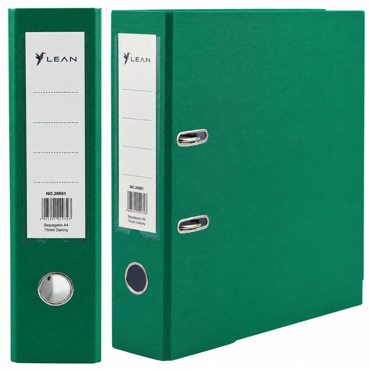 Liant pentru documente A4/Mecanism pârghie de 75 mm Verde