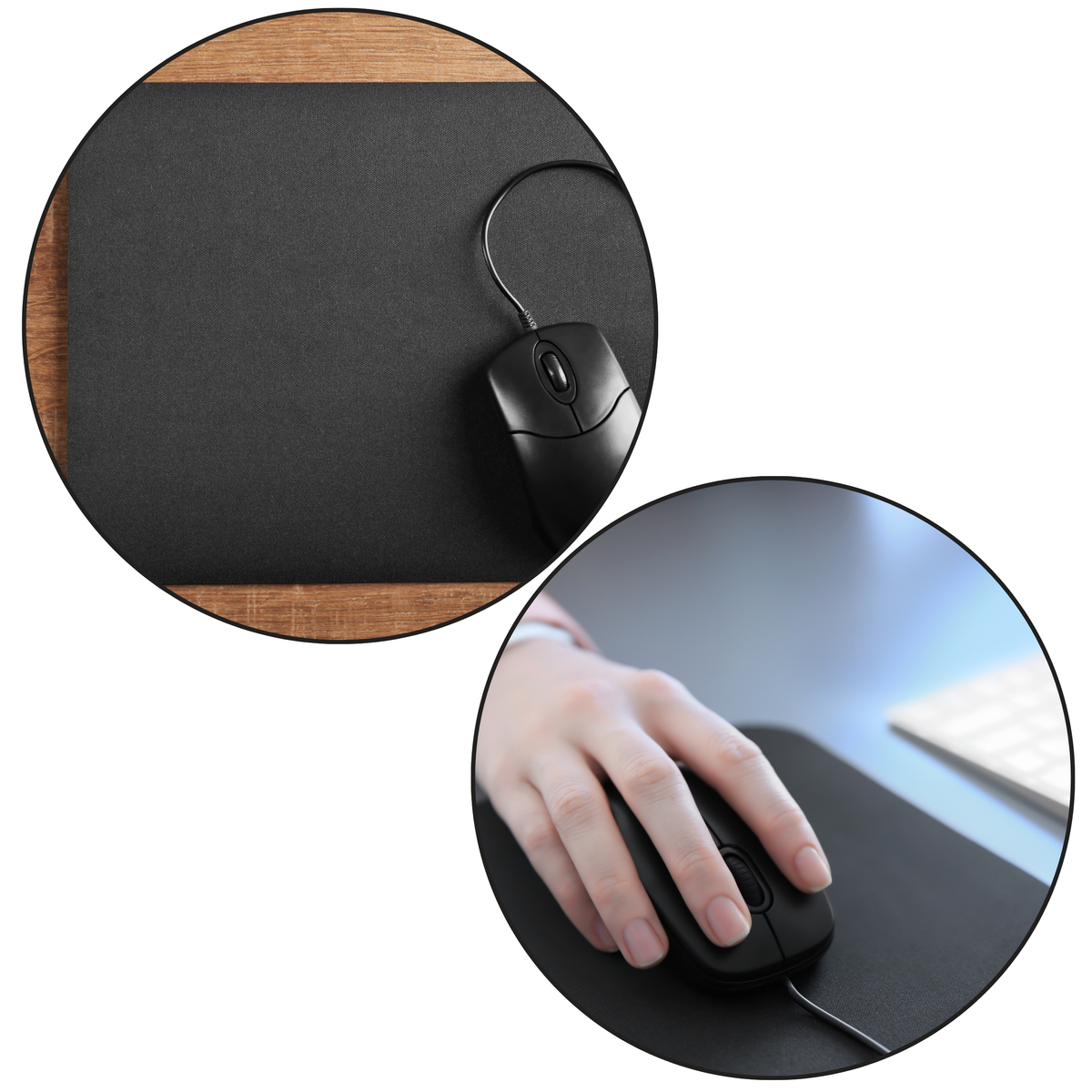 Anti-slip Mouse Pad Black 30x25cm