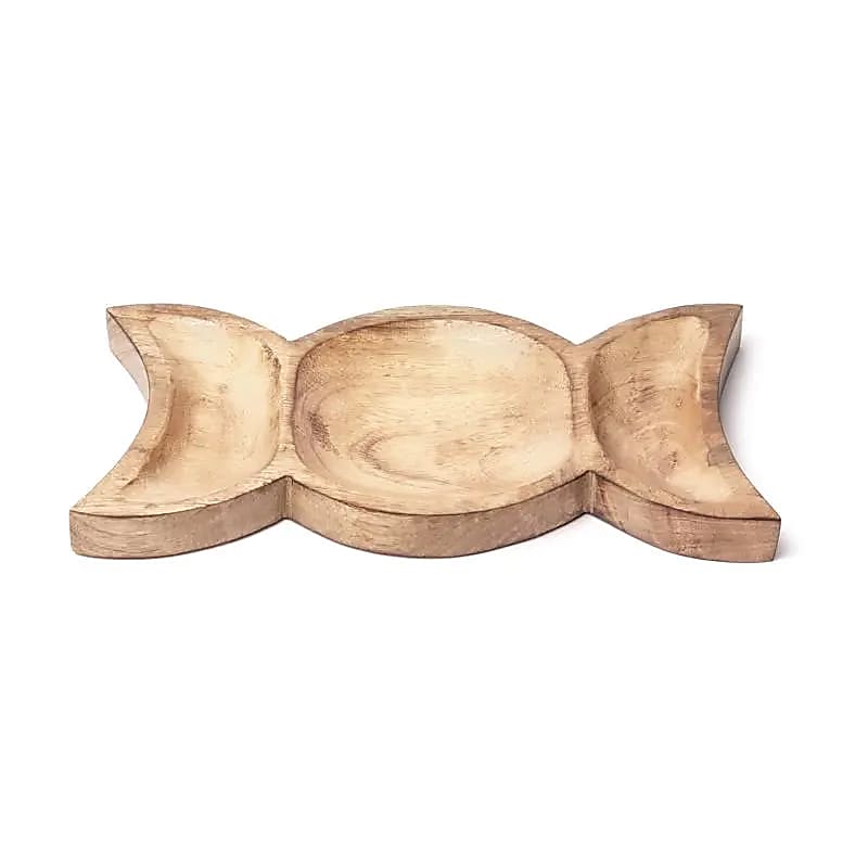 Plateau en bois de manguier Symbole de la Déesse - 29×14.5×2.5 Cm