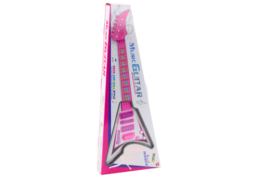 Electric Guitar For Kids Lights Melodies Pink