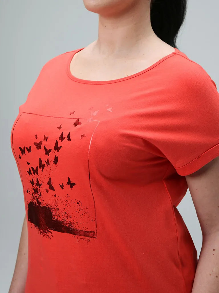 T-shirt femme loop bazala rouge l