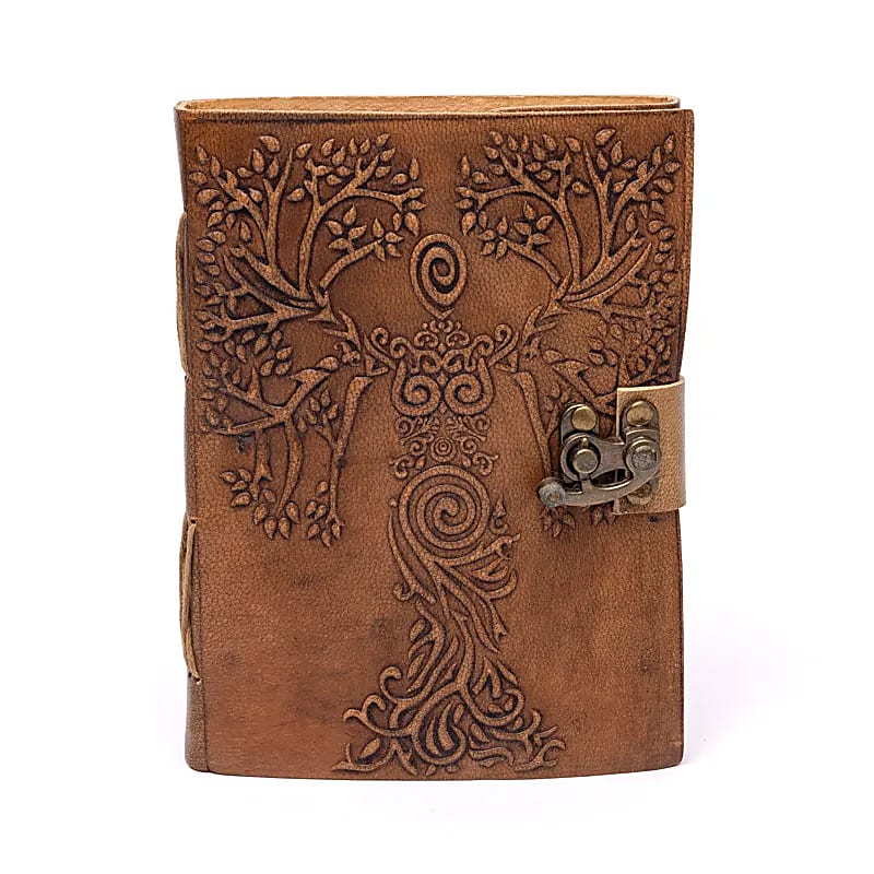 Notebook Goddess & Tree Of Life With Faux Leather Cover - 250g; 18x13 Cm