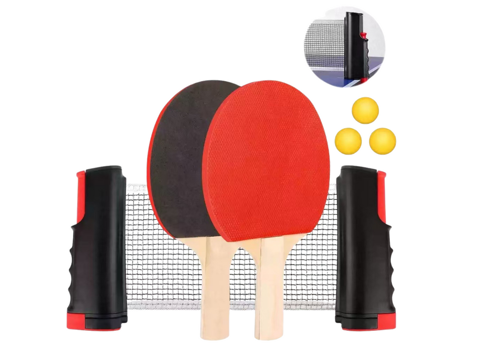 Ping Pong Table Tennis Set Net Rackets Balls 3pcs