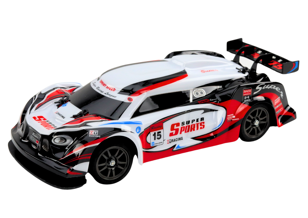 Rc Sports Car 1:16 Drift Interchangeable Wheels White And Red