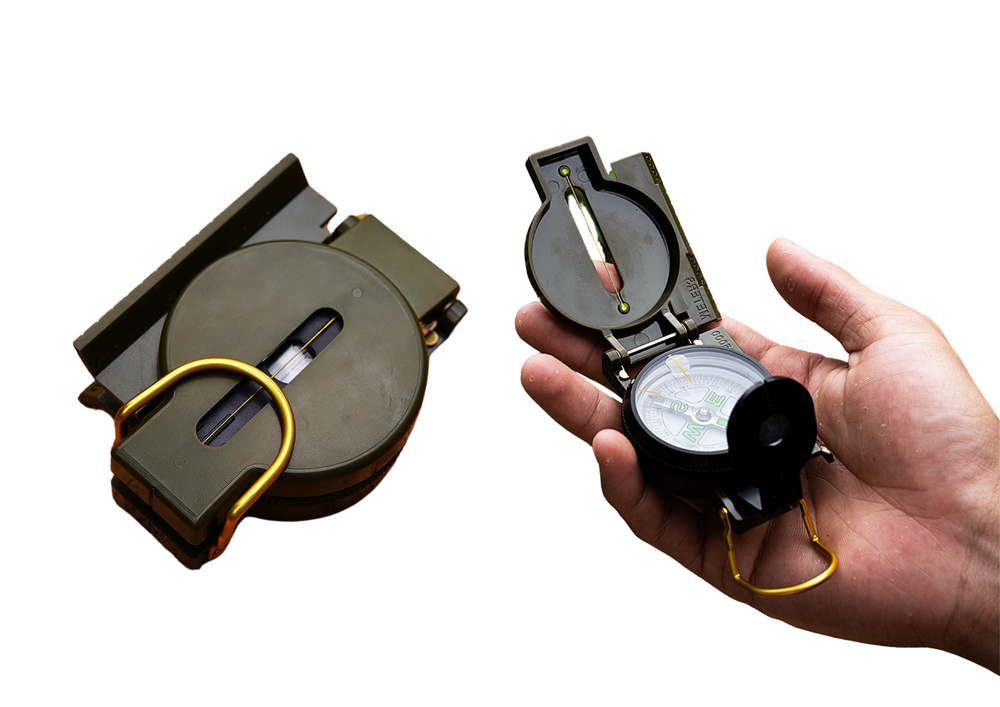Tourist Compass Compass Measure Fluorescent Hands Aluminum