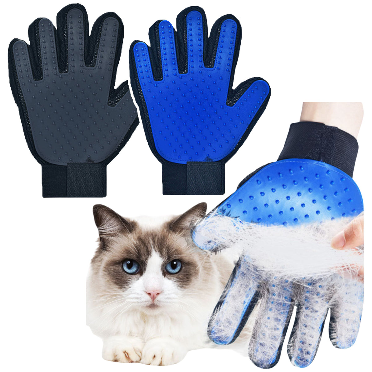 Hair Combing Glove With Silicone Tips For Cat Dog