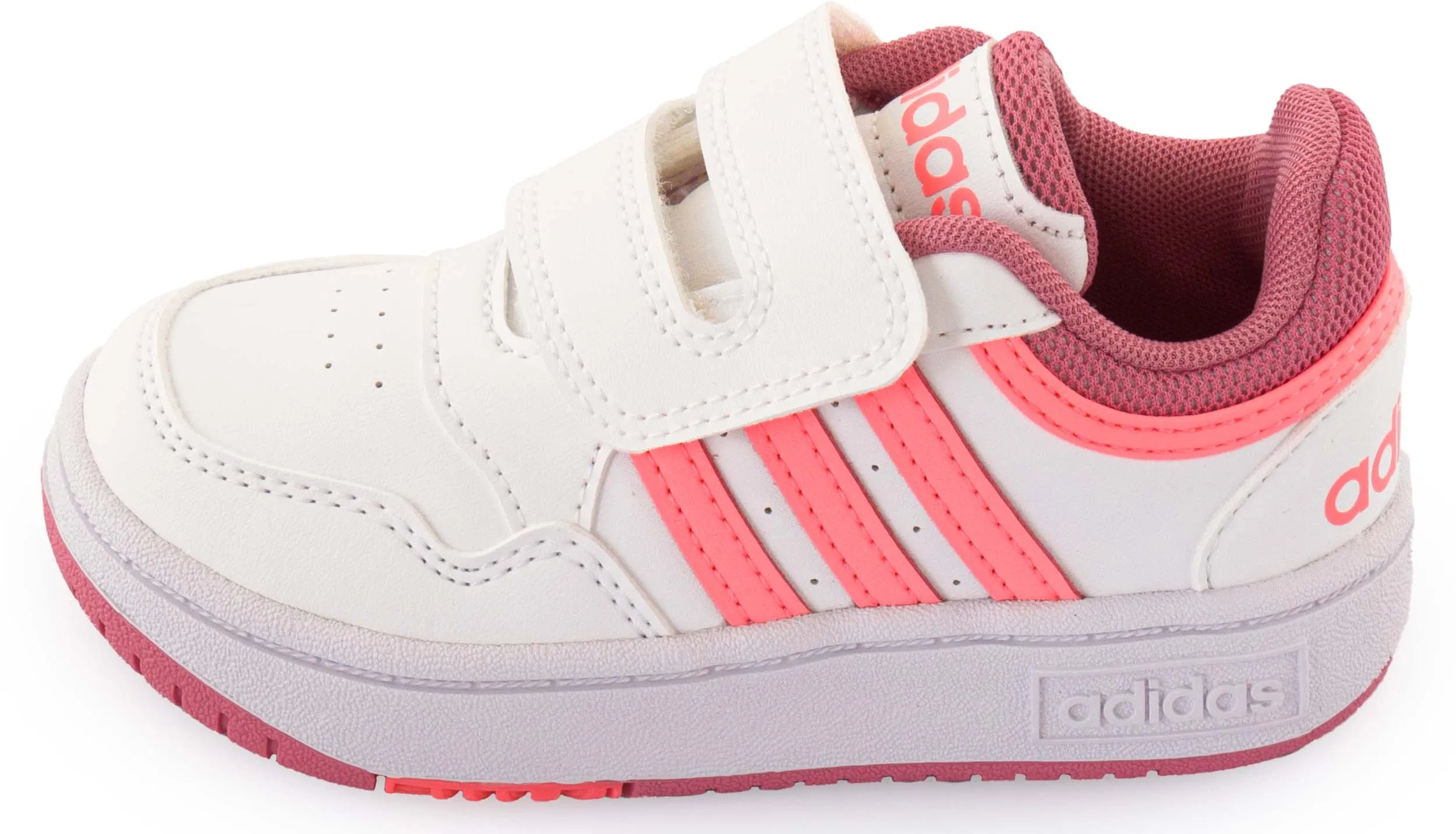 Dětská obuv Adidas Jr Hoops Bílo-růžová Bílá