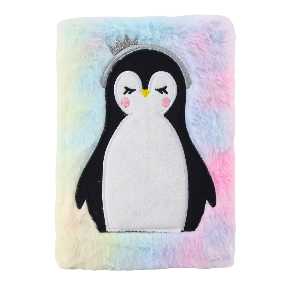 Plush Fur Notebook Lined Penguin Notebook Colored A5