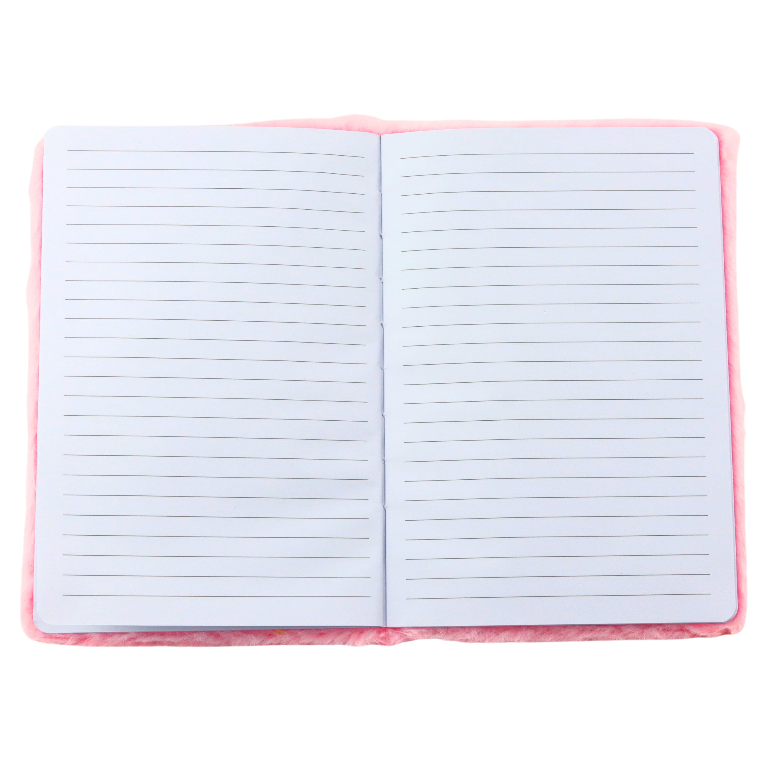 Plush Notebook Lined With Bunny Love Inscription Pink