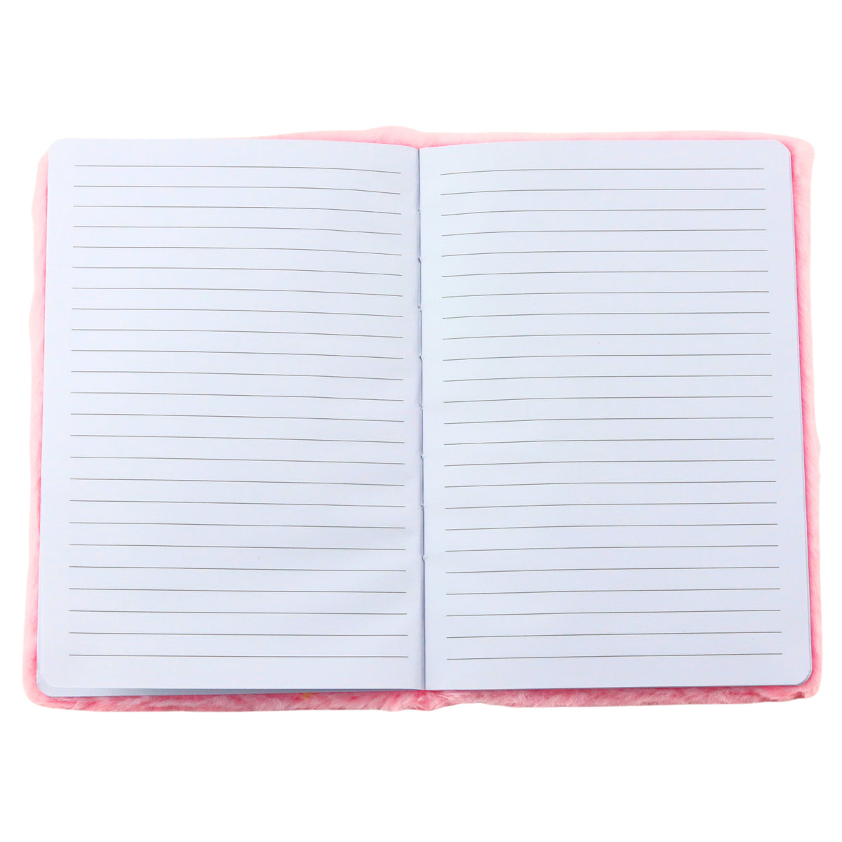 Plush Notebook Lined With Bunny Love Inscription Pink