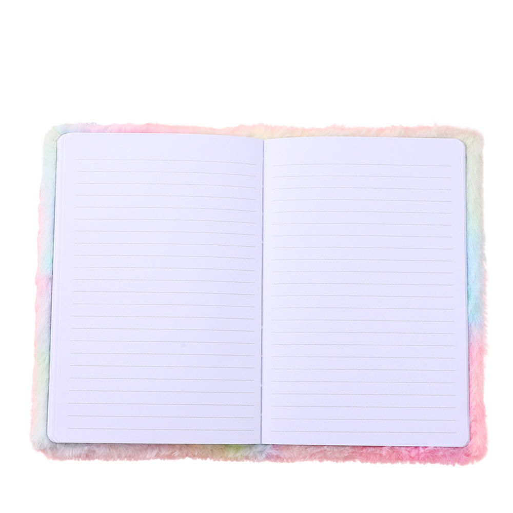 Plush Fur Notebook Lined Notebook With Unicorn Colorful A5