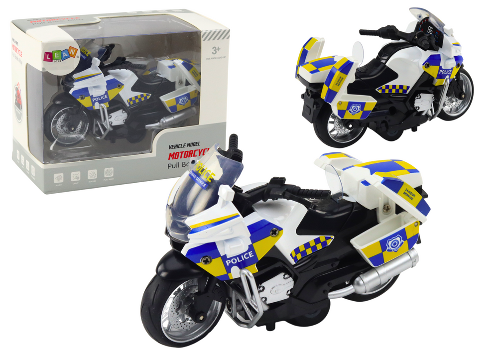Police Motorcycle With Friction Drive Battery Powered Lights Soundc