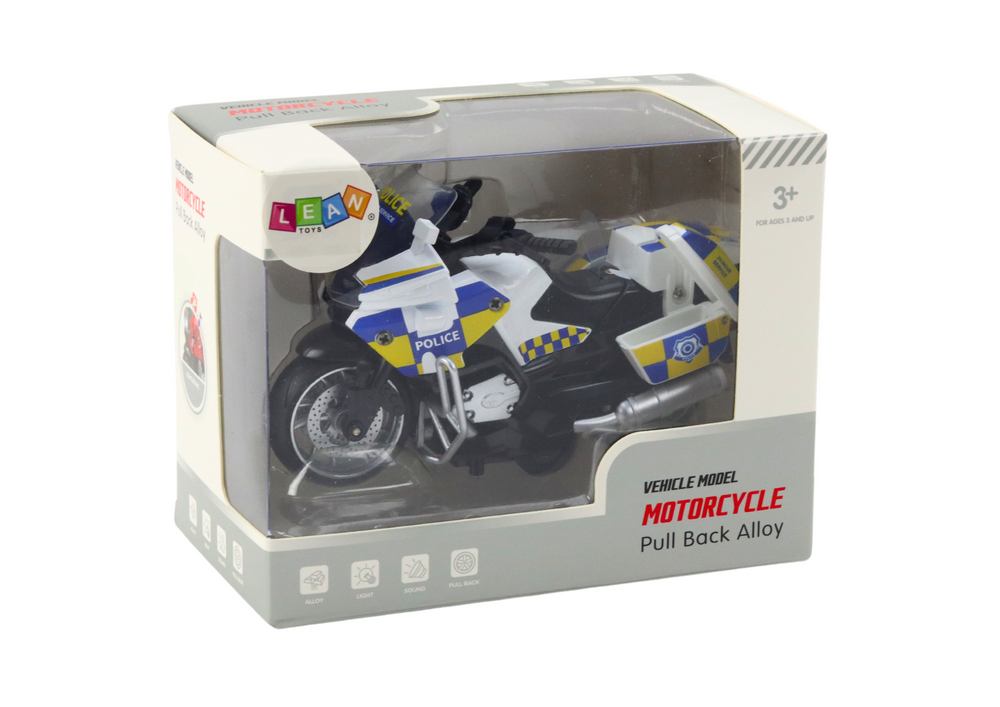 Police Motorcycle With Friction Drive Battery Powered Lights Soundc