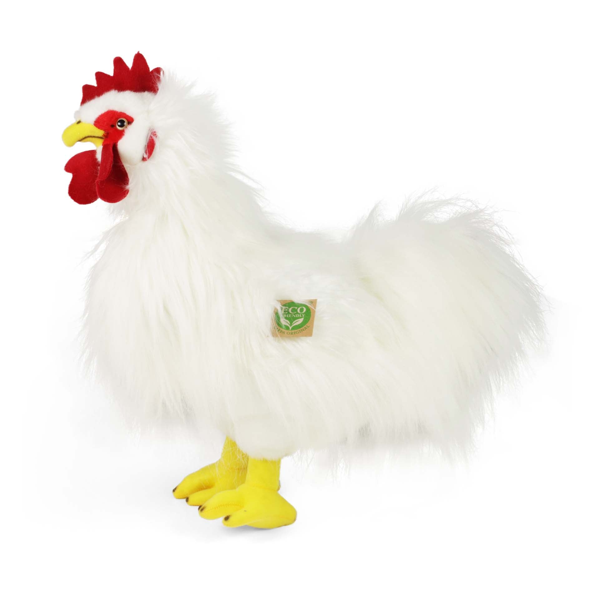 Plyšový bílý kohout 33 cm Ekologický