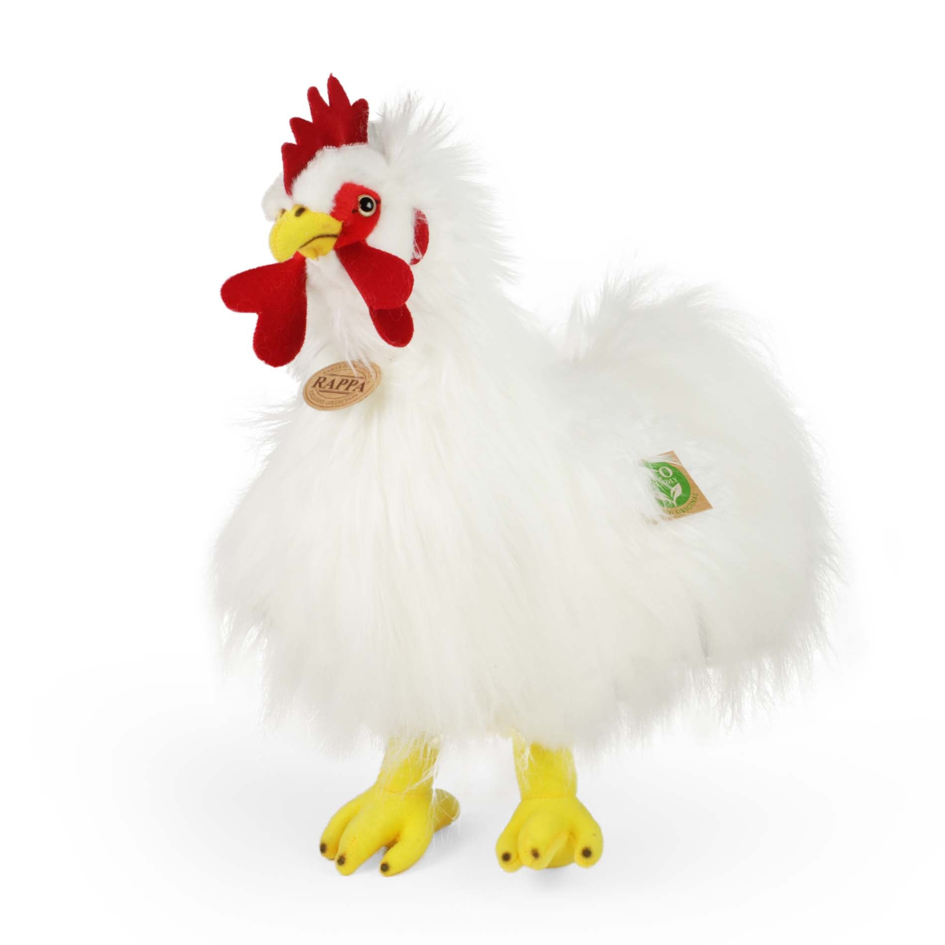 Plyšový bílý kohout 33 cm Ekologický