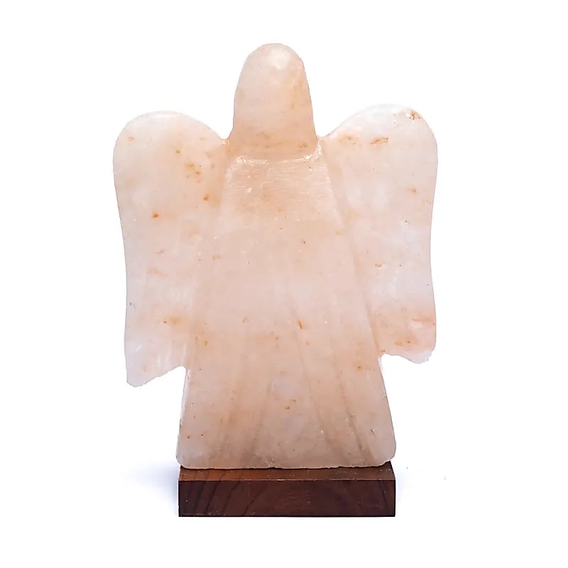 Lámpara De Sal Ángel Con Cable Y Led - ±22.5x15.5x10cm