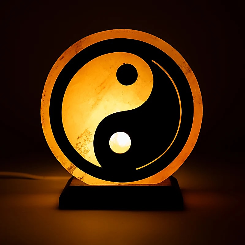 Saltlampa Yin Yang Med Kabel Och Glödlampa - ±22x19x10 Cm