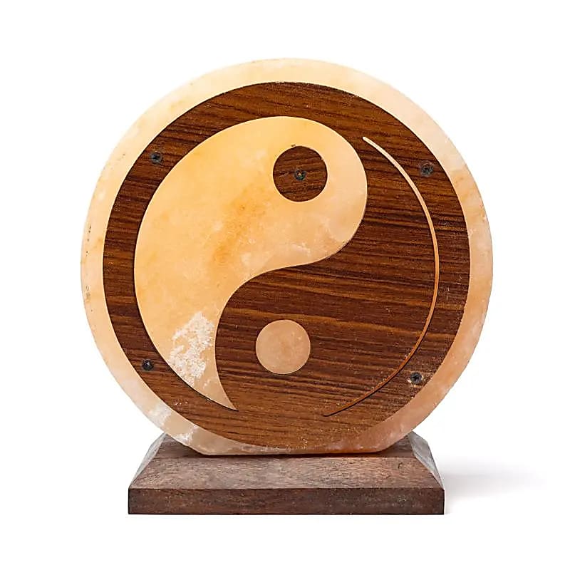 Saltlampa Yin Yang Med Kabel Och Glödlampa - ±22x19x10 Cm