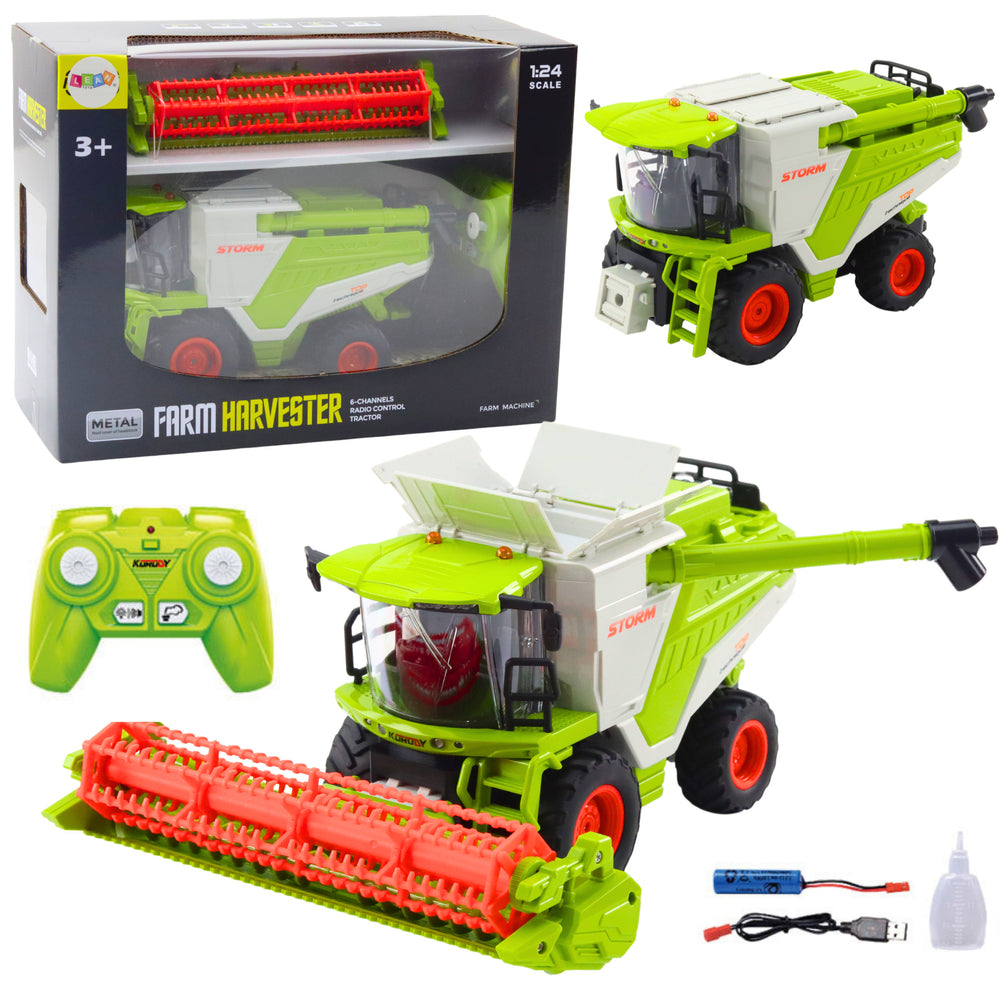 Combine Harvester With Grain Header 2in1 Remote Controlled Rc Smoke Effect 2.4g